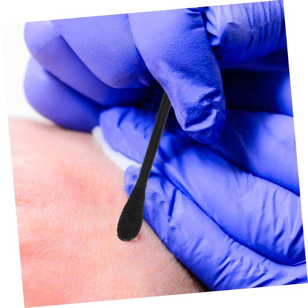 100 шт. ватных палочек с круглой головкой для удаления угрей, одноразовые инструменты для удаления черных точек, двухсторонние ватные палочки для очищения пор лица, ушей, носа