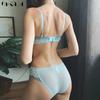 DKGEA Sexy Bra Set 1/2 Cup Transparent Embroidery Lace Underwear Set Women