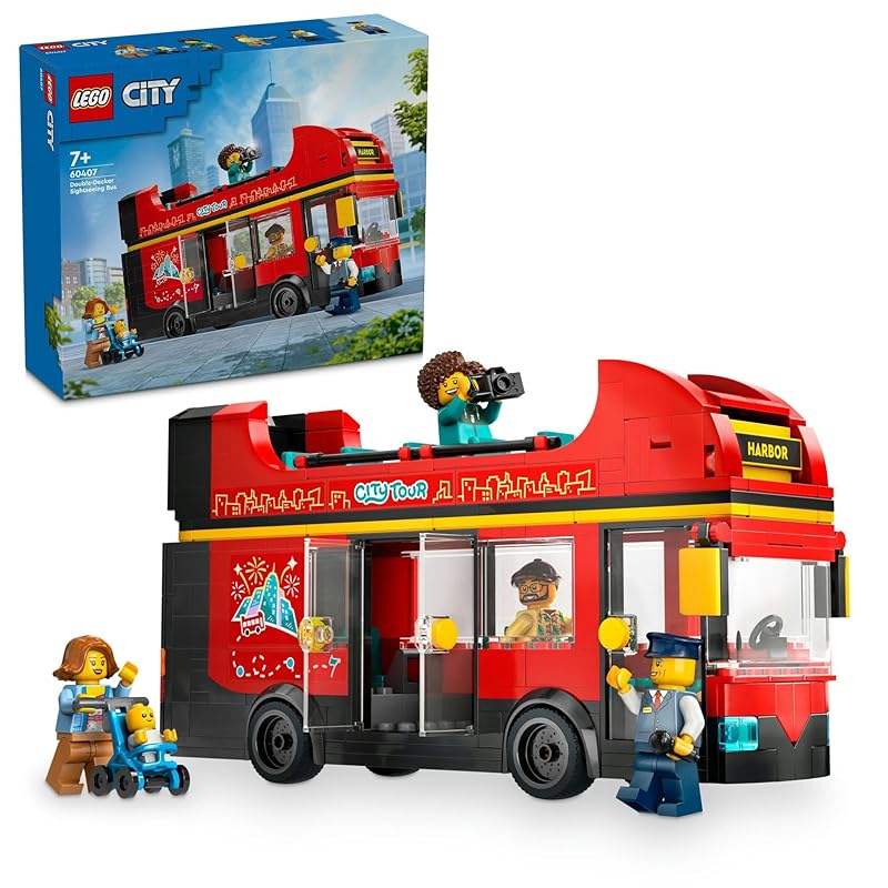 Игрушка LEGO City Красный Двухэтажный Автобус - Подарок на День Рождения, Строительные Блоки, для Мальчиков и Девочек, Возраст 7, 8, 9, Ученики Начальной Школы, Транспортное Средство, Машина,
