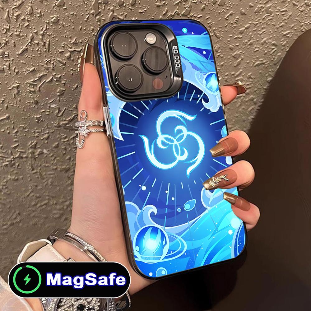 Game GI Neuvillette Translucent MagSafe Mobile Phone Case for iPhone 17 16 15 14 13 12 11 Air Pro Max Plus Colorful Cover