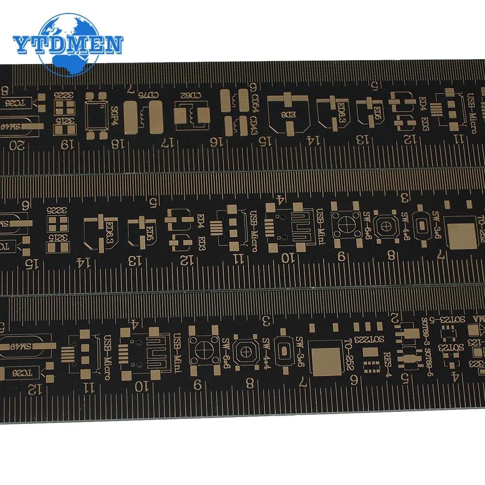 1PCS Pcb Ruler with Electronics Components 15CM/20CM/25CM Multi-functional Measuring Tool Resistor Capacitor Chip IC SMD Diode