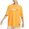 Nike Спортивная футболка с принтом Swoosh Cartoon Vintage Loose Cotton Casual с круглым вырезом и короткими рукавами, спущенными плечами, женская футболка Sundial-Yellow FN3711-717