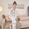 Women's pajamas new spring and summer ice silk comfortable and high-end new Chinese style loungewear set retro thin