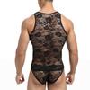 IPENNYE Tank Lace Rose Sexy Plus Comfortable Gift Men's Top, Print, See-Through Underwear, Sleepwear, Innerwear, Stretch, Breathable, Sizes, Vest,