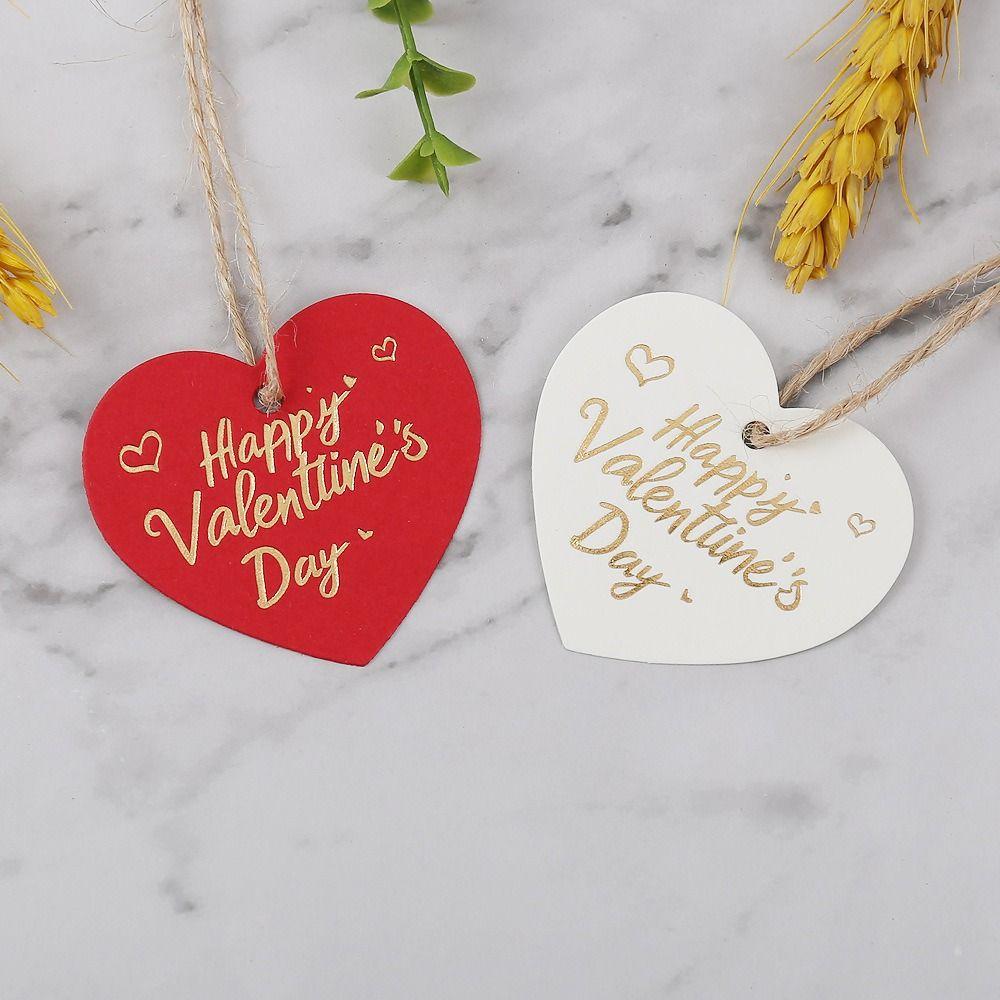 100 шт. подарочные бирки ручной работы на День святого Валентина в форме сердца подарочные этикетки с Днем святого Валентина