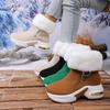 Women's Large Size Thick Sole Winter Warm Fur Fur Fur Mouth Snow Boots Padded Lined Ankle Boots Anti-slip Hiking Sports Cotton Boots
