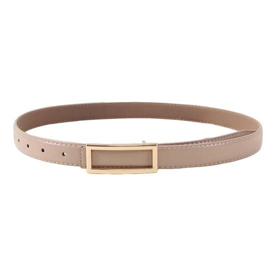 Женский модный ремень из искусственной кожи с прямоугольной пряжкой, однотонный пояс для брюк, джинсов, универсальный аксессуар для платьев, рубашек, топов