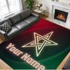 Crystal Velvet Rug Custom Name Text, Soft Non Slip Floor Mat Home DecorMorocco Football