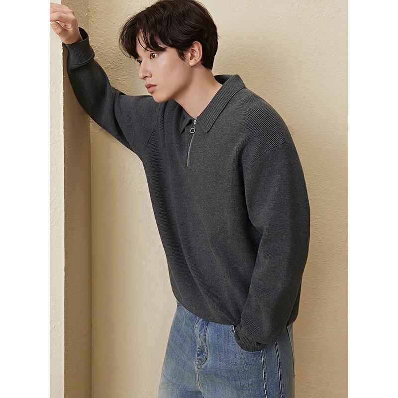 GXG Men's Half-Placket Polo Collar Knit Sweater