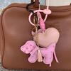 PU Leather Puppy Pendant Heart Bag Charms Creative Decoration Winter Pink Gifts For Women Bags Accessories