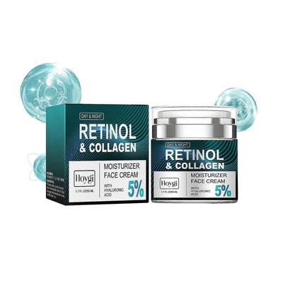 Retinol Collagen Cream for Face with 5% Hyaluronic Acid Anti-Aging Cream Anti-Wrinkle Reduce Fine Lines Lifting & Firming Cream 24-Hour Facial Care Su