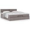 Ottoman Bed with Mattress Taupe 180x200 cm Fabric