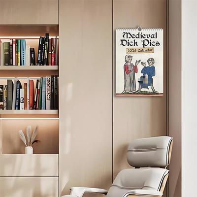Календарь «Средневековые картинки 2026», Календарь «Средневековые картинки», Забавный календарь «Средневековые картинки» с иллюстрациями, Календарь-розыгрыш «Средневековый настенный календарь»