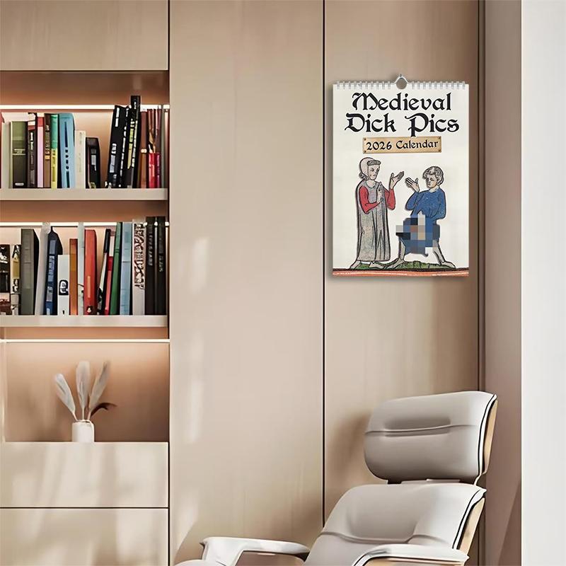 Medieval Pics 2026 Calendar, Medieval Pics Calendar,Funny Medieval Pics Calendar With Illustrations,Prank Medieval Wall Calendar