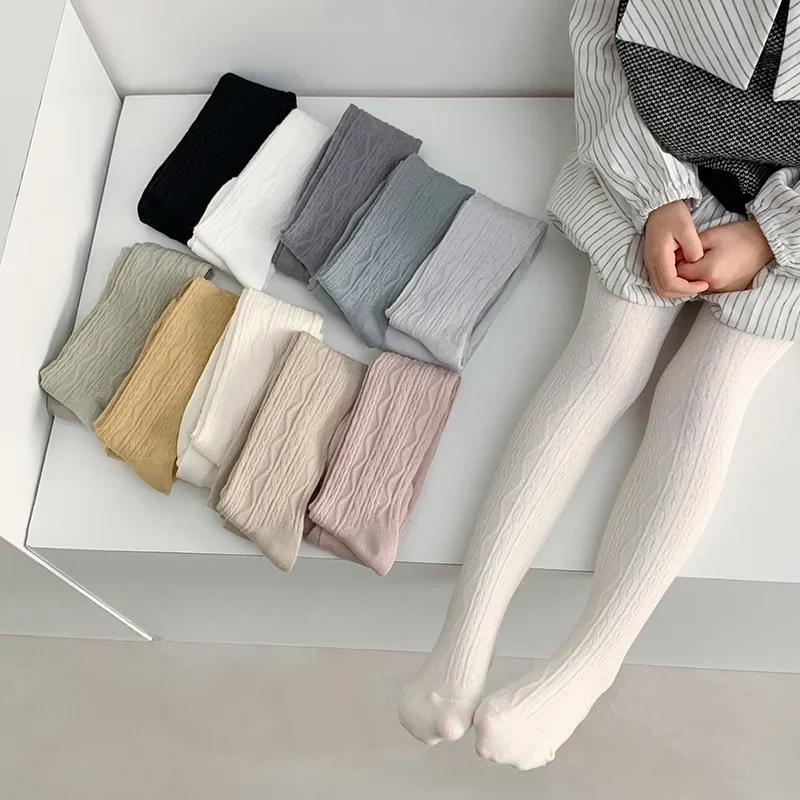 Chic Simplicity Kids Girl Pantyhose Fashion Solid Color Korean Legging Stocking for Children Autumn Spring Thicken Cotton Tights