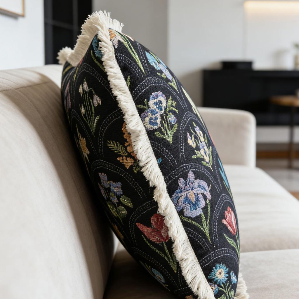 Washable Square Modern Farmhouse Couch Sofa Living Room Outdoor Cushion Decorative Tassel Couch Throw Pillow Covers