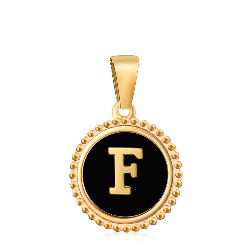 Новый кулон с черной буквой в виде капли масла, кружево 18 карат, классический универсальный нишевый дизайн кулона