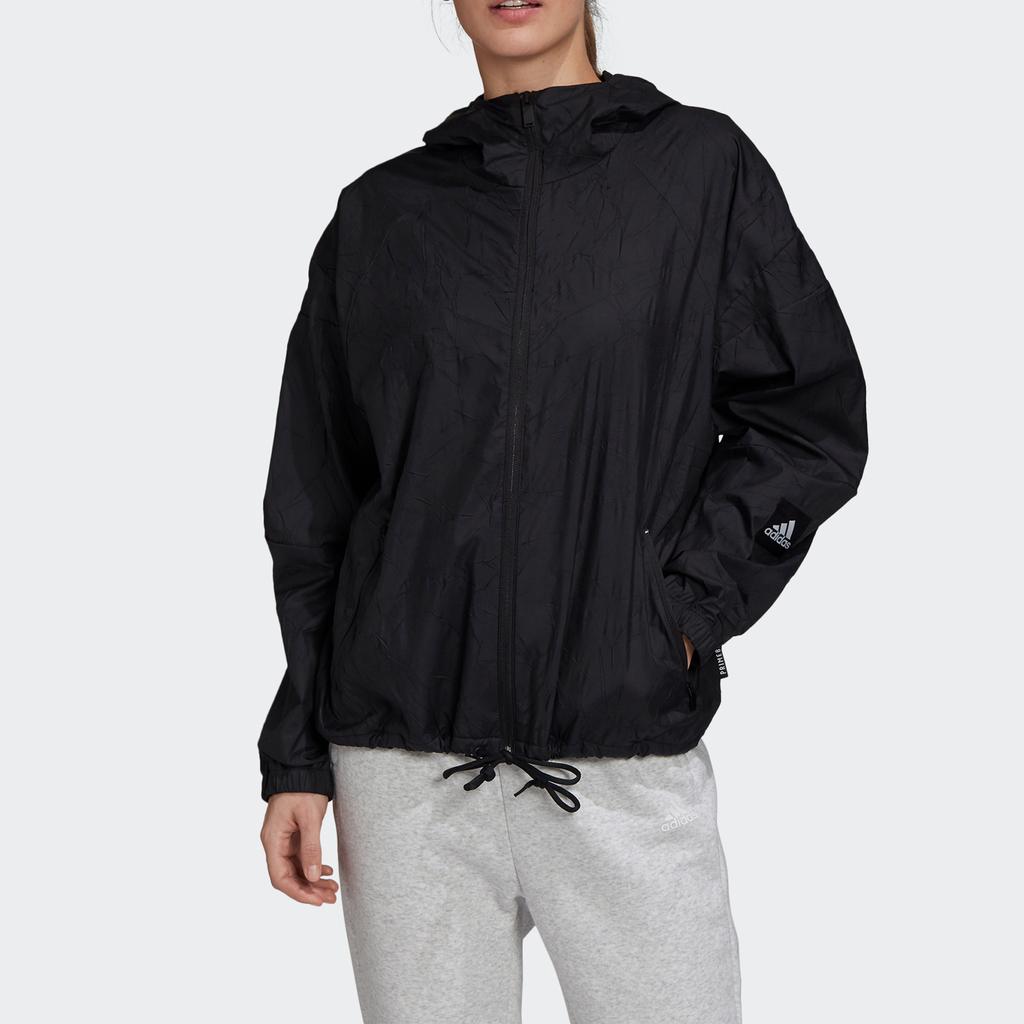 Adidas Свободный крой спортивная куртка с капюшоном женские куртки черные FL1835