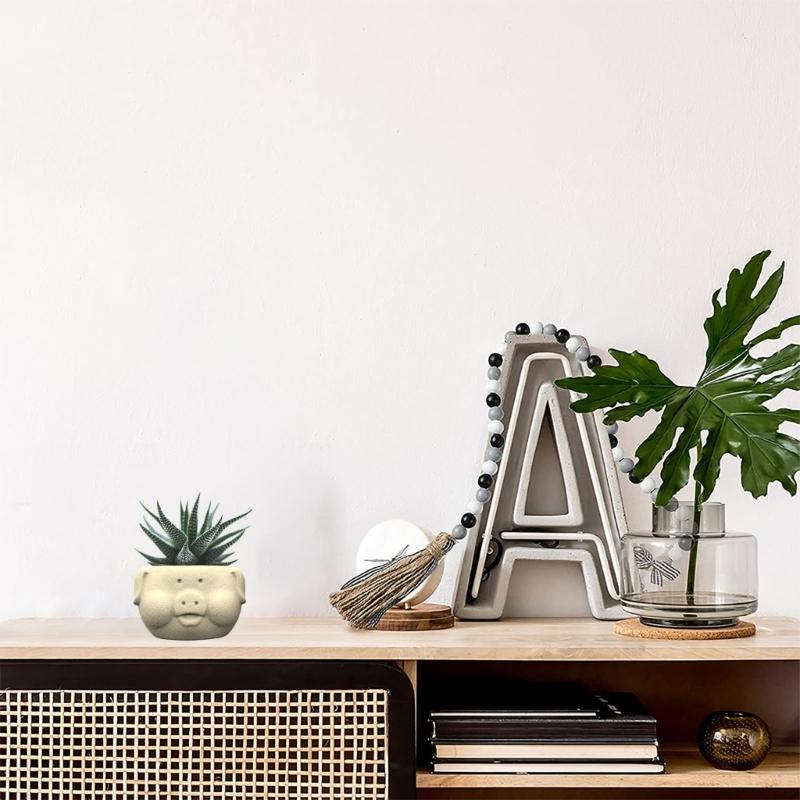 3D Silicone Mold Silicone Casting Mould Cute G Shape Silicone Craft Molds for Making Concrete Resin Flowerpot