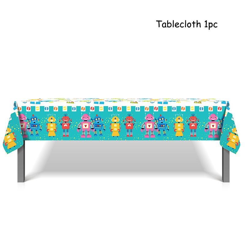 Одноразовая посуда с рисунком робота, бумажные тарелки, стаканчики, детские воздушные шары, украшения для дня рождения, вечеринки по случаю рождения ребенка, принадлежности