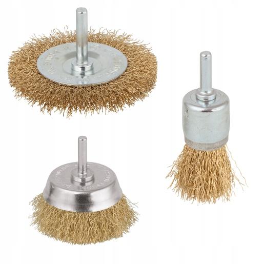 BRASS WIRE BRUSH SET, 3 PCS - L/WF2739000