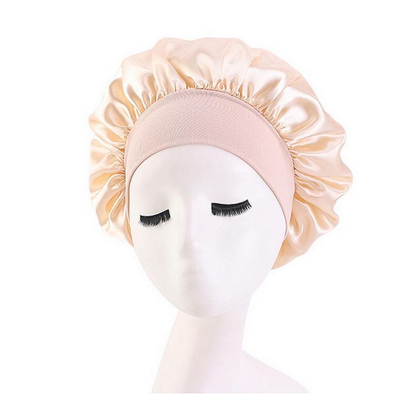 Атласный чепчик для сна женщин шелковые ночные чепчики для сна с резинкой для женщин