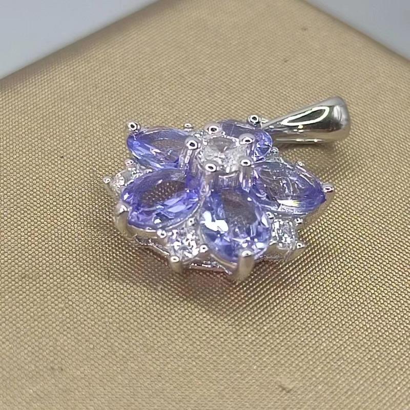 Sace Gems Подвеска для женщин, стерлинговое серебро 925 пробы, 4*5 мм, натуральный танзанит, ожерелье, Свадебная вечеринка, ювелирные изделия, подарки