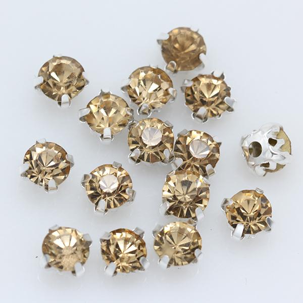 40 цветов 4 мм 100 шт./упак. стеклянные круглые пришивные стразы с серебряными когтями для украшений, свадебных платьев, одежды, поделок, отделки