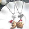 Childlike Resin Star and Moon Ornament BFF Necklace Set