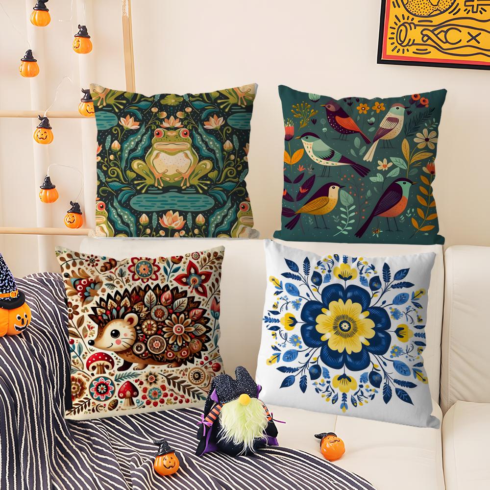Natural floral colors animal prints Pillow Case Comfort Sofa Bed Silky elegant Invisible zipper Decorative cushion cover