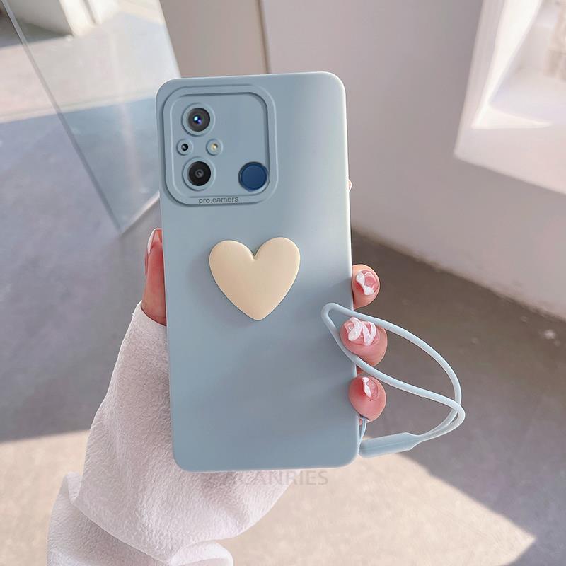 Redmi12c Love Heart Lanyard силиконовый чехол для Xiaomi Redmi NOTE 11 12c 12 4g 10 10a 10c 8 9 9a 9c Nfc A1 A2 Redmi12 крышка камеры Redmi12