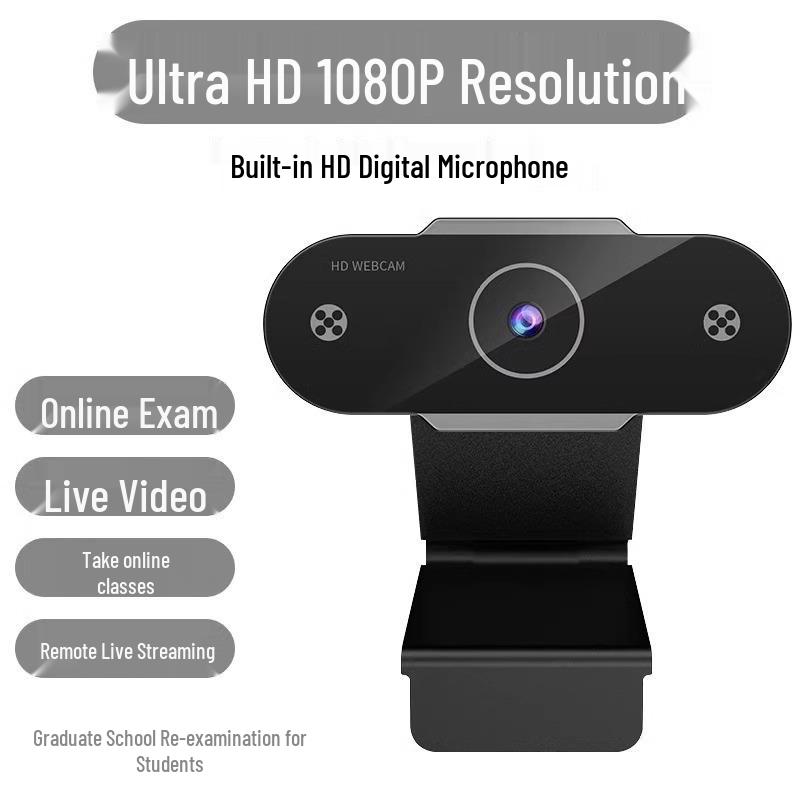 HD Webcam with Integrated Microphone for Desktop, Laptop, and Live Streaming.