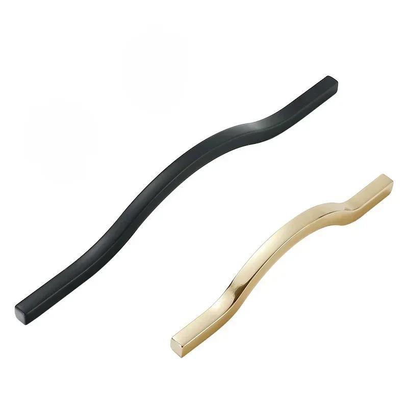 2 шт. Ручка для шкафа Роскошная Современная Минималистичная Черная и Золотая Ручка для Ящика Длинная Ручка Дверца Шкафа Ручка для Дверцы Шкафа