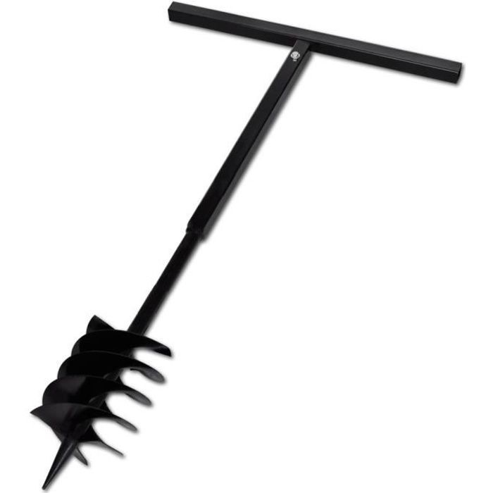VidaXL Soil Auger with 180 Mm Auger Bit Steel Black