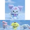 Очаровательная плюшевая игрушка-брелок Sanrio Kuromi Melody Cinnamoroll в мультяшном стиле.