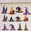 8Pcs Paper Witch Hat Hanging Decorative Halloween Hanging Tag  for Home