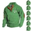Saint Patrick's Day Print 3 Button Men's Fashion Casual Spring And Fall Long Sleeve Buckle Pullover Hoodie