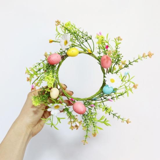 Yousheng 1/2/3/4 шт. пасхальные яйца свечи кольца держатели венки реалистичные яркие цвета искусственные фермерские яйца свечи мини венки