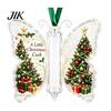 Transparent Acrylic Christmas Pendant Money Holder Ornament, Cash Hanging Decor with Vintage Holiday Surprise Butterfly Print, Party Supplies