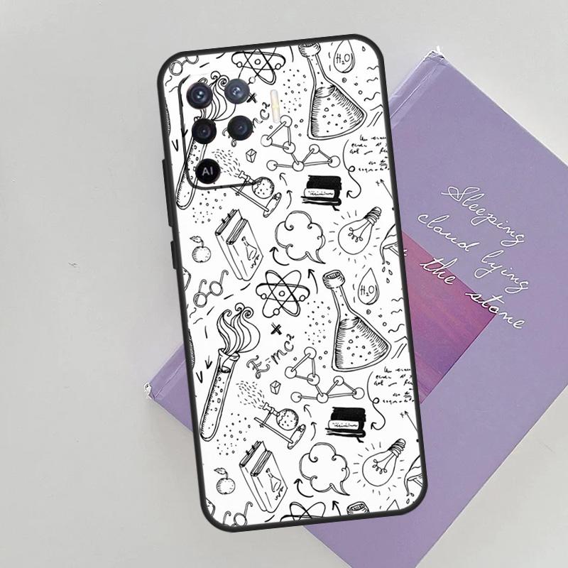 Чехол для телефона с принтом 'Мозги Гик Наука Математика Физика' для Oppo A96 A76 A16 A74 A53 A54 A94 A15 A17 A52 A72 A57S A58 A78 A98 A79
