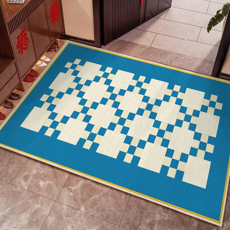 Colorful Entry Floor Mats Dopamine Circle Velvet Durable for Cleaning Laundry Room, Kitchen, Dining Room Rug Home Decor