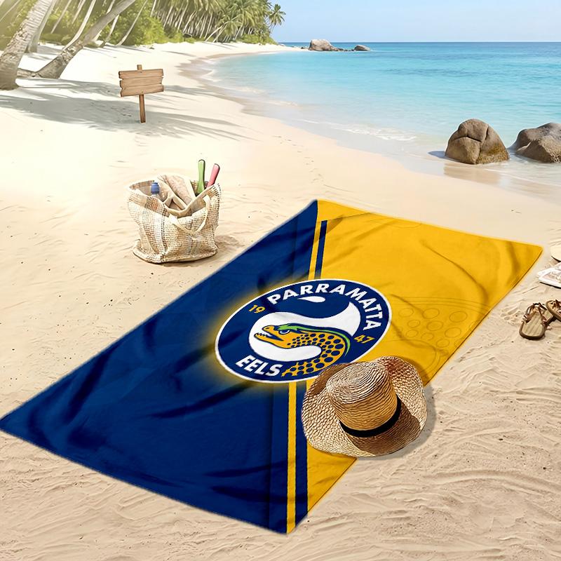 Пляжное полотенце Parramatta Eels Мягкое Портативное Быстросохнущее?Сухое полотенце для бассейна, летнего отпуска, активного отдыха на природе