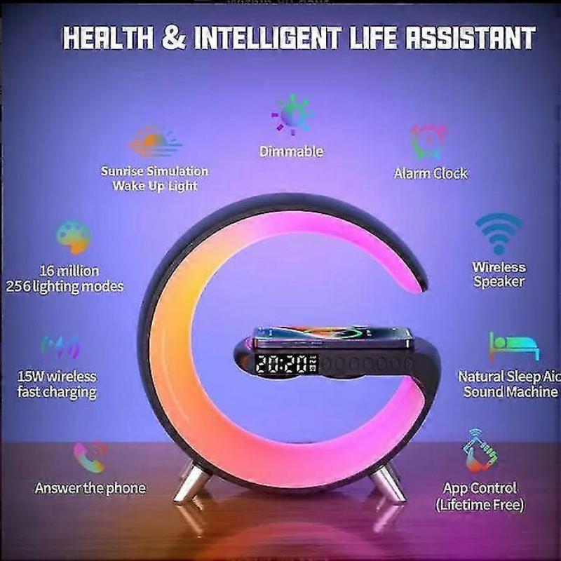 Ритмическая RGB световая панель Умный свет Светодиодные ночники Лампа для пробуждения с восходом солнца Лампы Polars Будильник Управление через приложение Интеллектуальная атмосфера Bluetooth-динамик