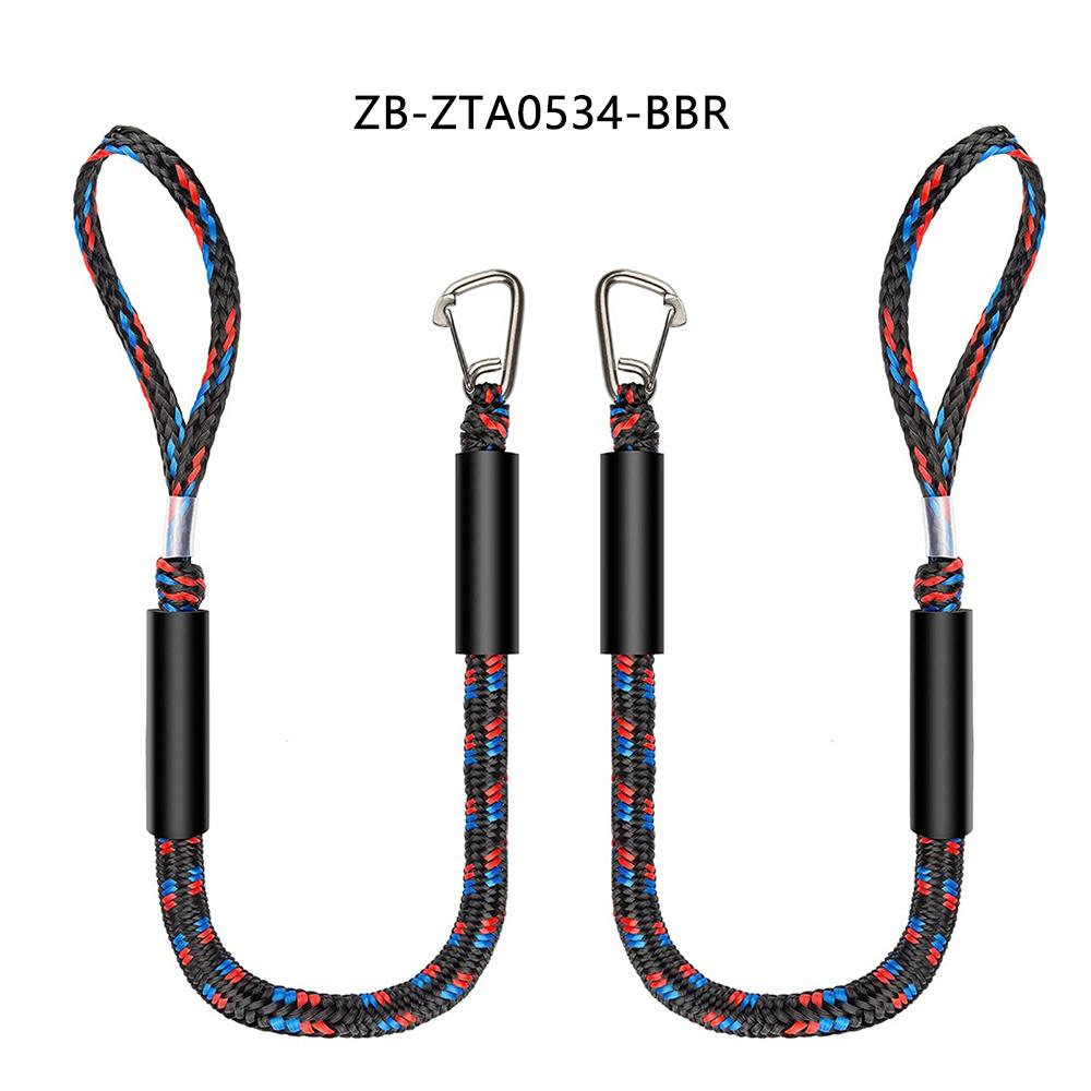 2 шт. 4-футовых швартовых троса-амортизатора с крюком для лодки, гидроцикла, понтона, каяка, водного транспорта