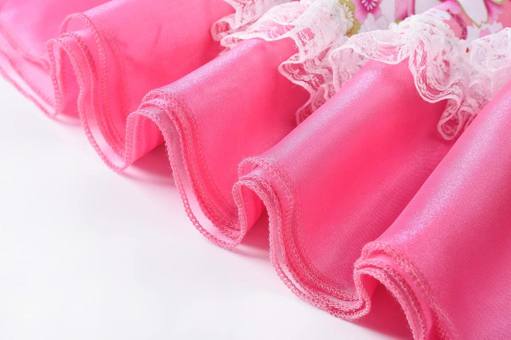 ReliBeauty Yukata Dress for Perfect for Fireworks Displays and Summer Stylish and Includes Heko Obi Floral Size 160 Girls, Separate, Glittery, Lace,