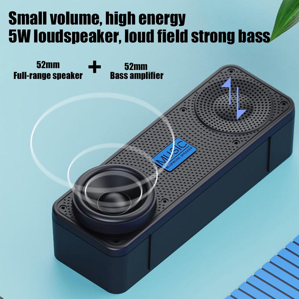 Portable FM Radio Wireless Bluetooth5.0 TWS Speaker Mini MP3 Music Player Support TF Card U Disk AUX Play Handsfree Call