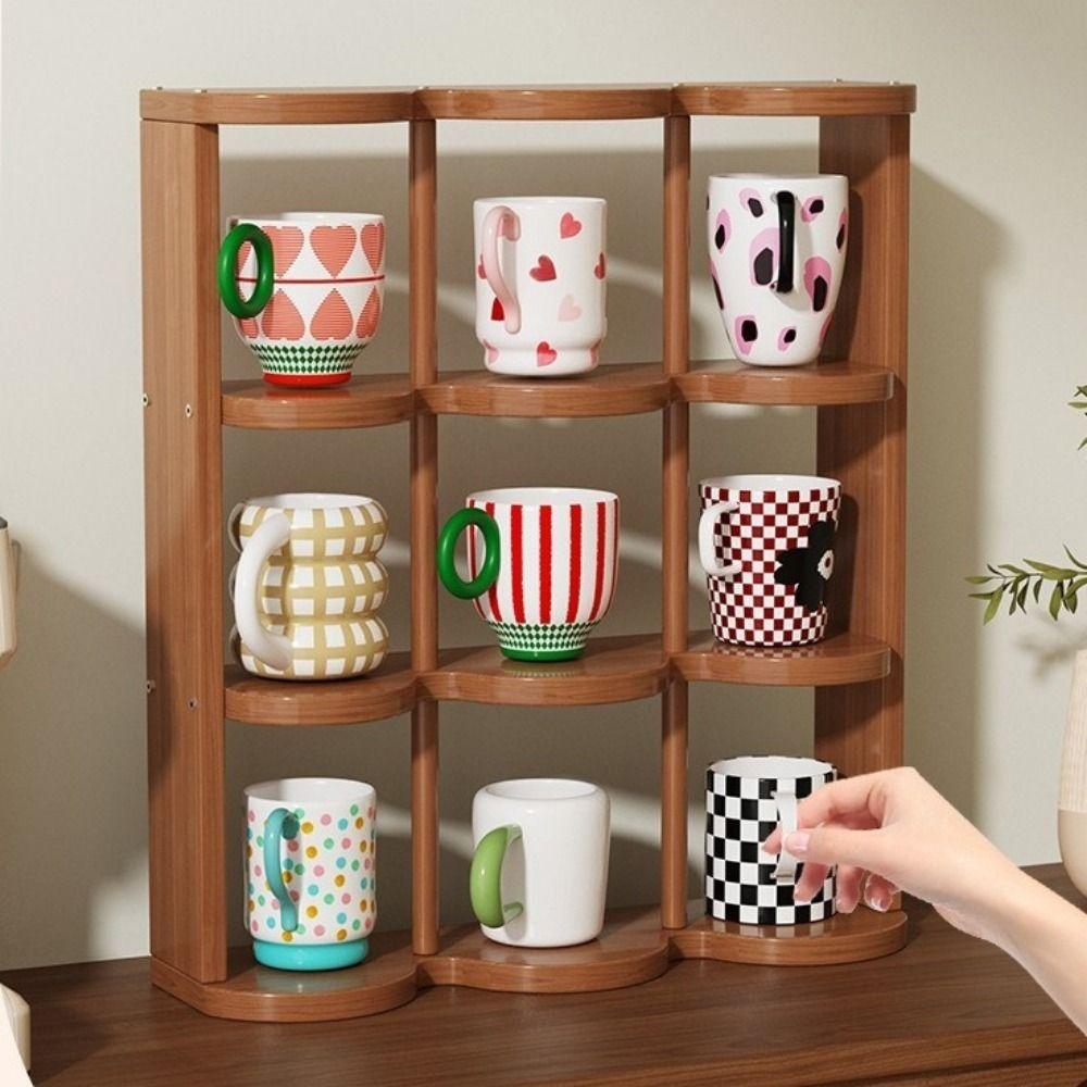 Decorative Multi-layer Cup Holder Space Saving Teacup Storage Rack Water Cup Display Rack  Bathroom