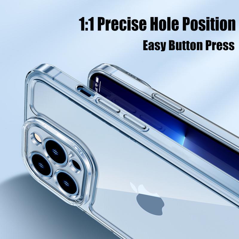Luxury Shockproof Clear Case For iPhone 15 14 13 12 11 Pro Xs Max Camera Lens Protective For iPhone XR 7 8 Plus Transparent Soft Cover
