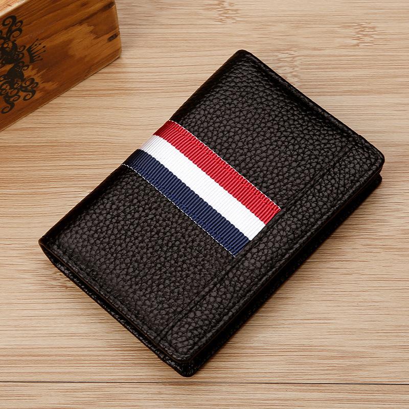 Картхолдер, обложка для карт, зажим для карт, натуральная кожа, первый слой коровьей кожи, многофункциональный RFID антимагнитный мужской контрастный ремешок для бизнеса