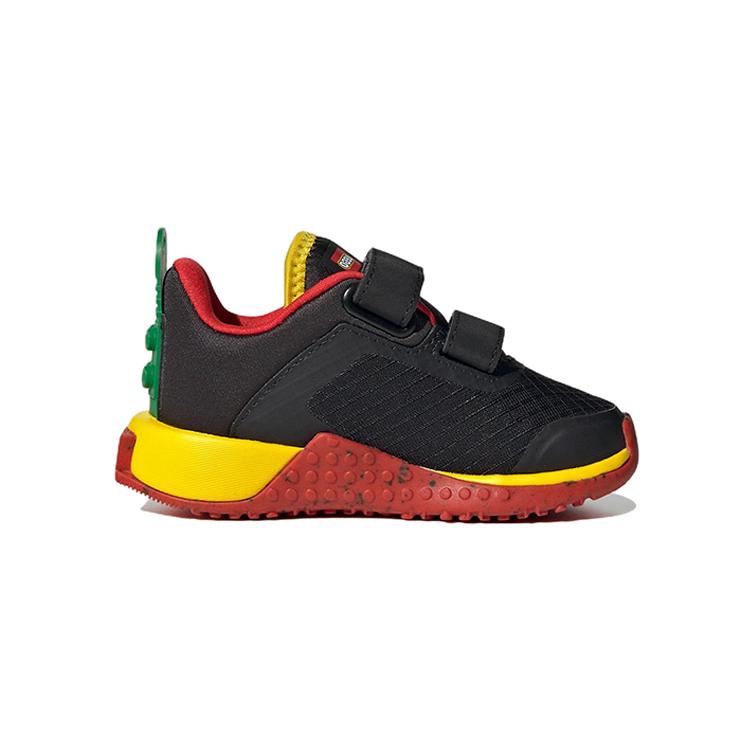 adidas Спортивный ДНК Удобные и Модные Низкие Спортивные Повседневные Кроссовки Черный Красный Желтый Для Младенцев и Малышей HQ1309